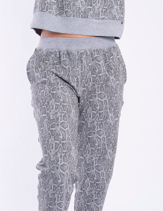 Pants with printed fabric